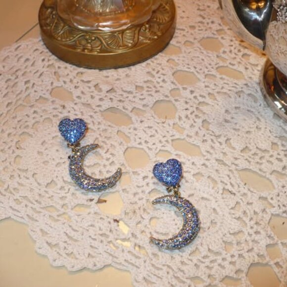 HEIDI  TO THE MOON AND BACK PIERCED EARRINGS - Picture 2 of 2